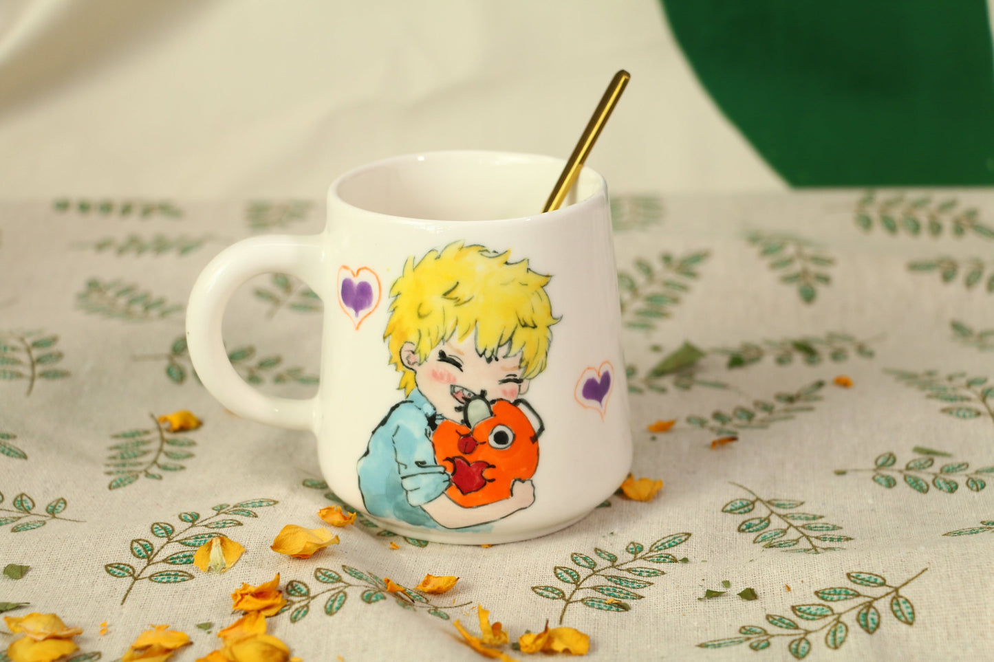 Chainsawman Denji Handmade Ceramic Mug, Personalized Ceramic Cup for Anime Lovers