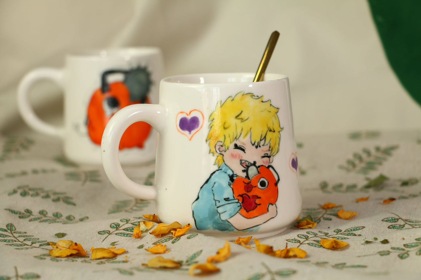 Chainsawman Denji Handmade Ceramic Mug, Personalized Ceramic Cup for Anime Lovers