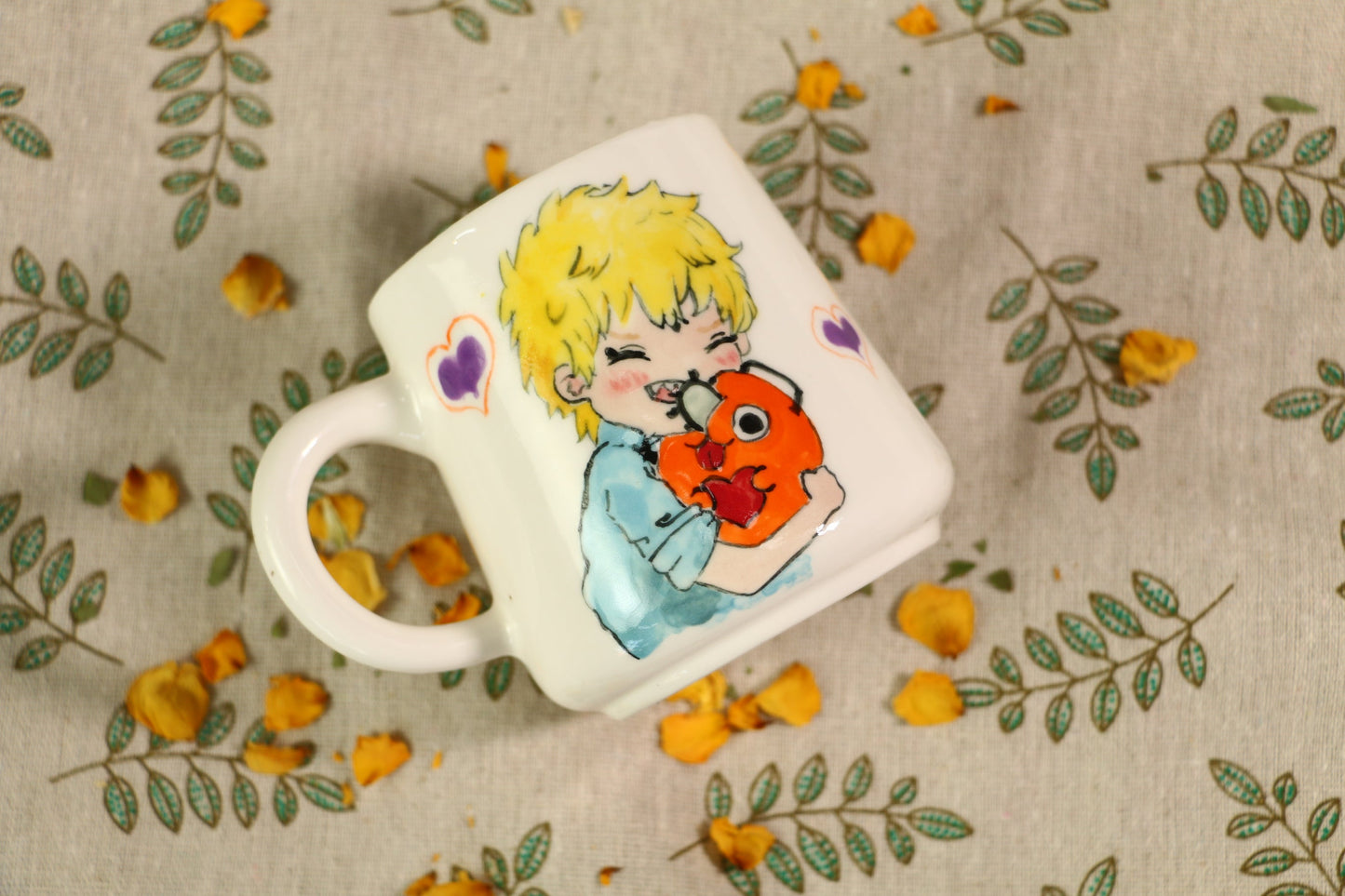 Chainsawman Denji Handmade Ceramic Mug, Personalized Ceramic Cup for Anime Lovers