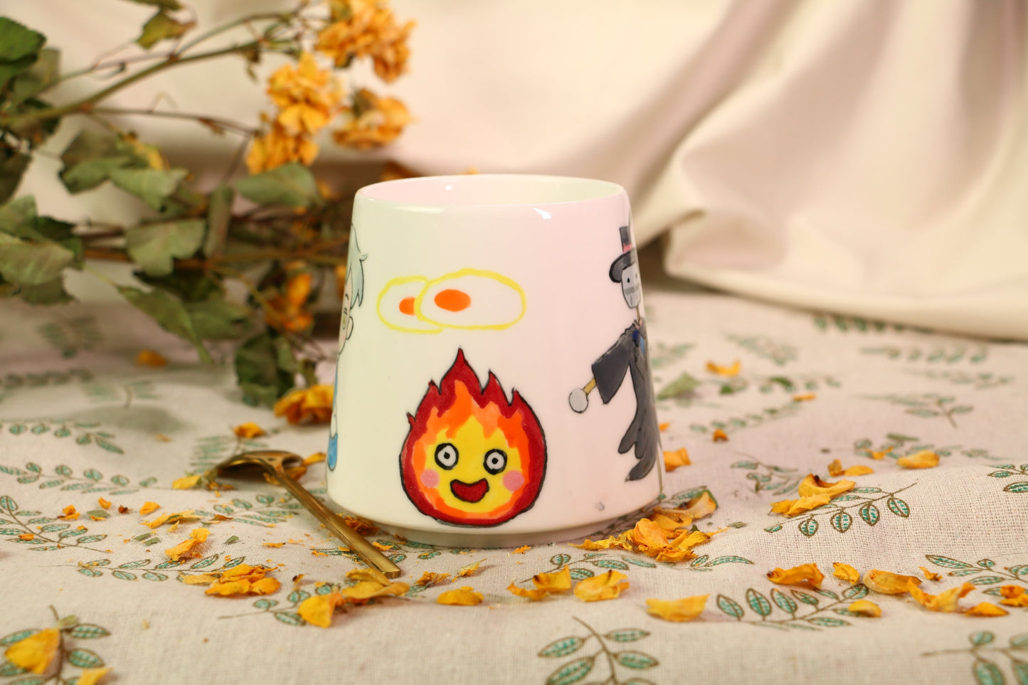 Howl Handmade Ceramic Mugs, Personalized Pottery Cup for Anime Lovers
