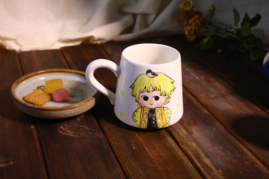 Demon-Slayer Agatsuma Zen'itsu Ceramic Mugs, Personalized Ceramic Cup for Anime Lovers