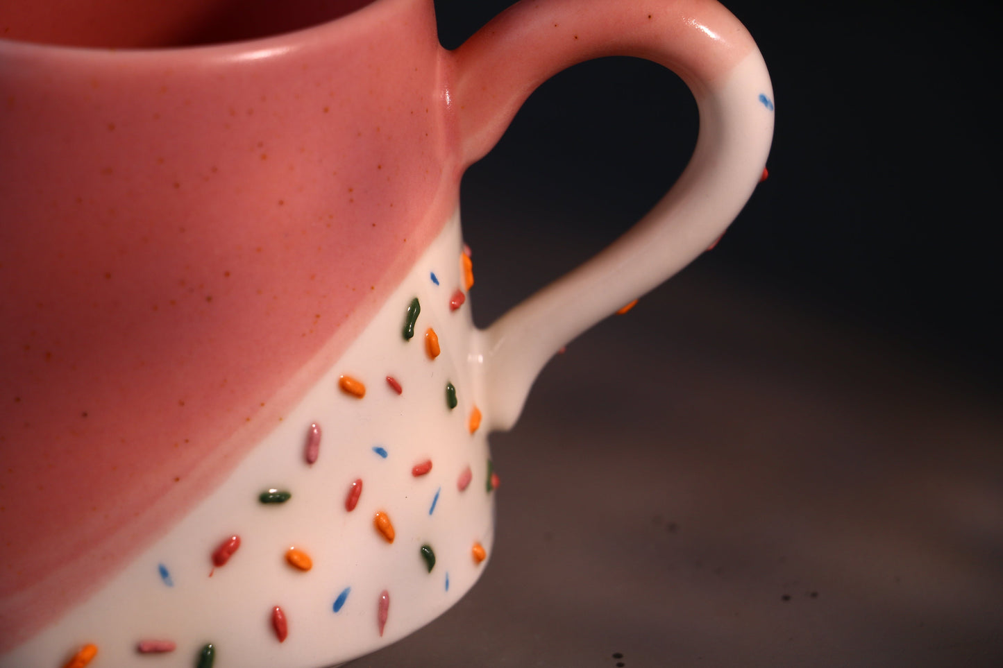 Pink Ceramic Coffee Mug, Ice-cream Personalized Handmade Pottery Cup for Gifts