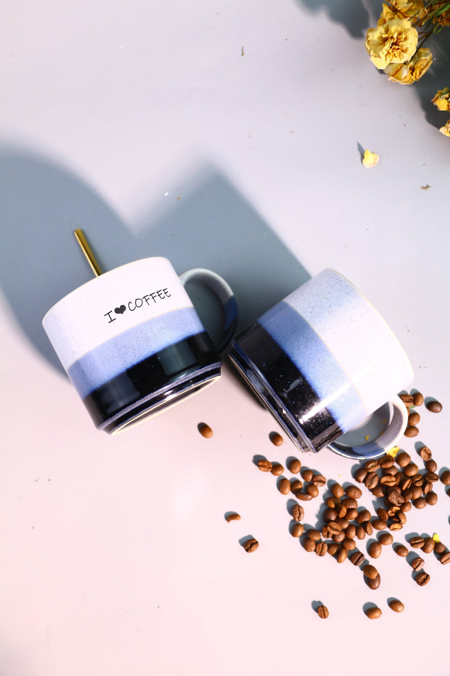 Custom Name/Logo Handmade Ceramic Coffee Mug, Personalized on Side Pottery Mug for Gifts