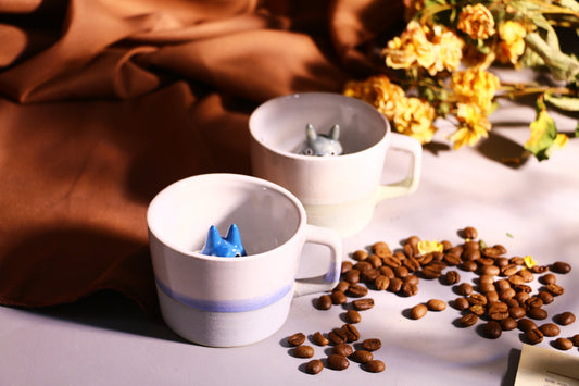 My Neighbor Totoro Handmade Anime Ceramic Mug, Character Inside Mug for Gifts