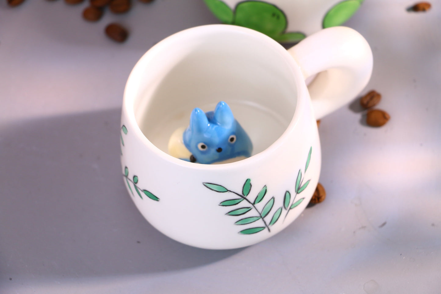 My Neighbor Totoro Handmade Anime Ceramic Mug, Character Inside Mug for Gifts