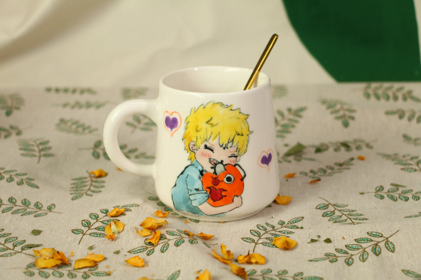 Chainsawman Denji Handmade Ceramic Mug, Personalized Ceramic Cup for Anime Lovers