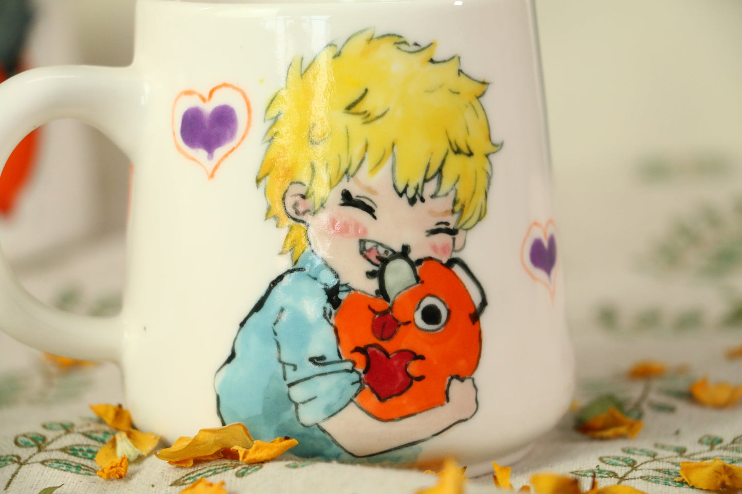Chainsawman Denji Handmade Ceramic Mug, Personalized Ceramic Cup for Anime Lovers