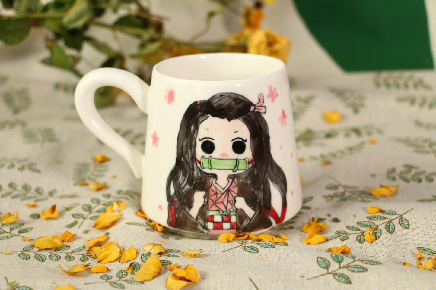 Demon-Slayer Nezuko Ceramic Mugs, Personalized Ceramic Cup for Anime Lovers
