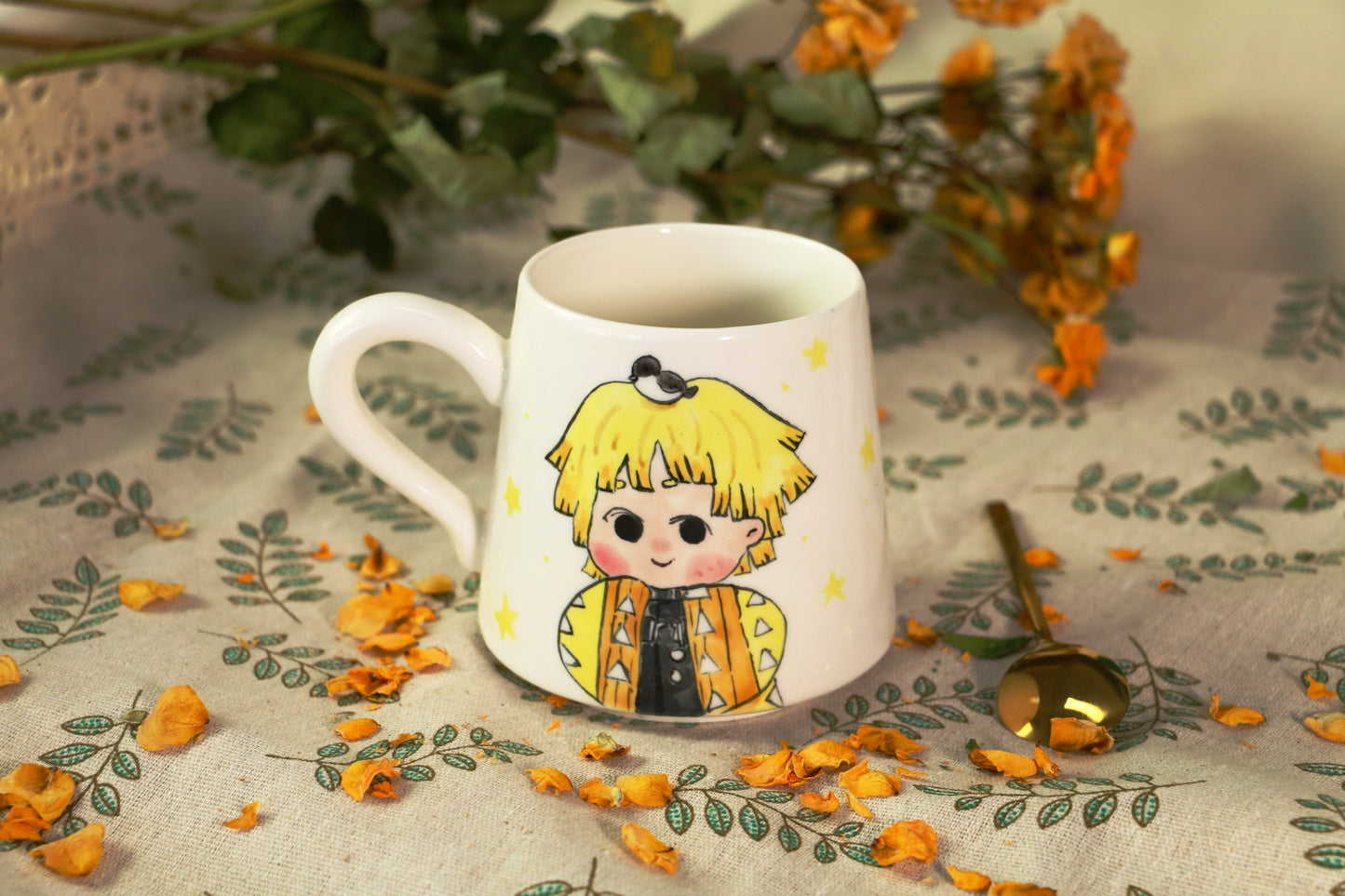 Demon-Slayer Agatsuma Zen'itsu Ceramic Mugs, Personalized Ceramic Cup for Anime Lovers