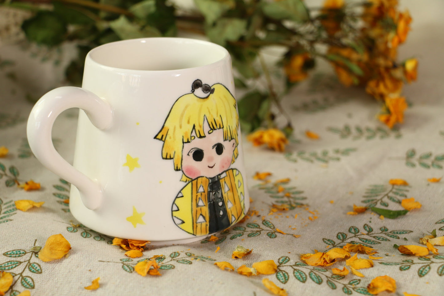 Demon-Slayer Agatsuma Zen'itsu Ceramic Mugs, Personalized Ceramic Cup for Anime Lovers