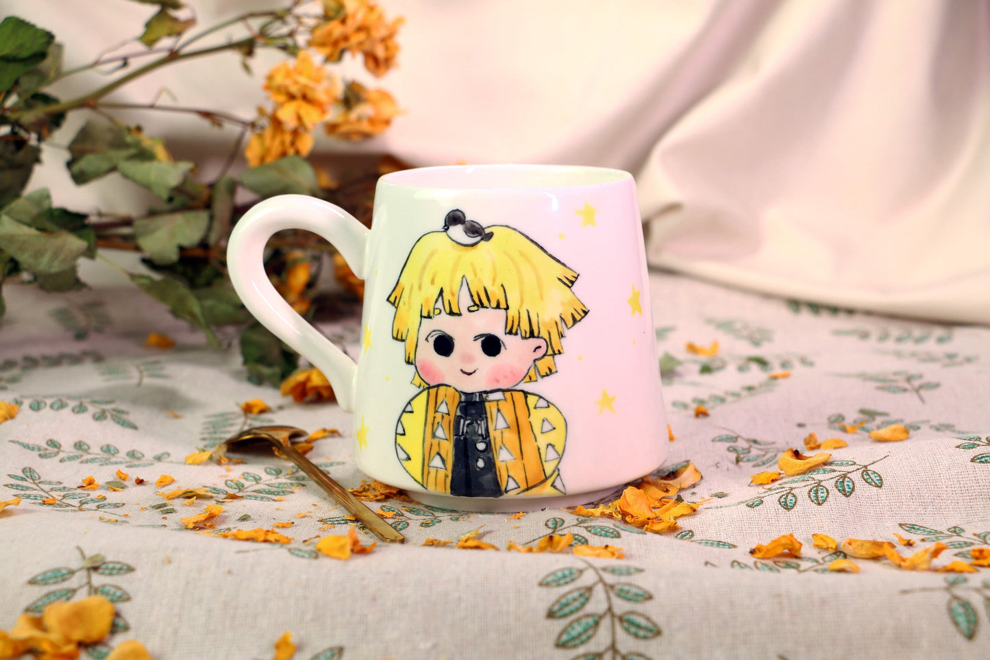 Demon-Slayer Agatsuma Zen'itsu Ceramic Mugs, Personalized Ceramic Cup for Anime Lovers