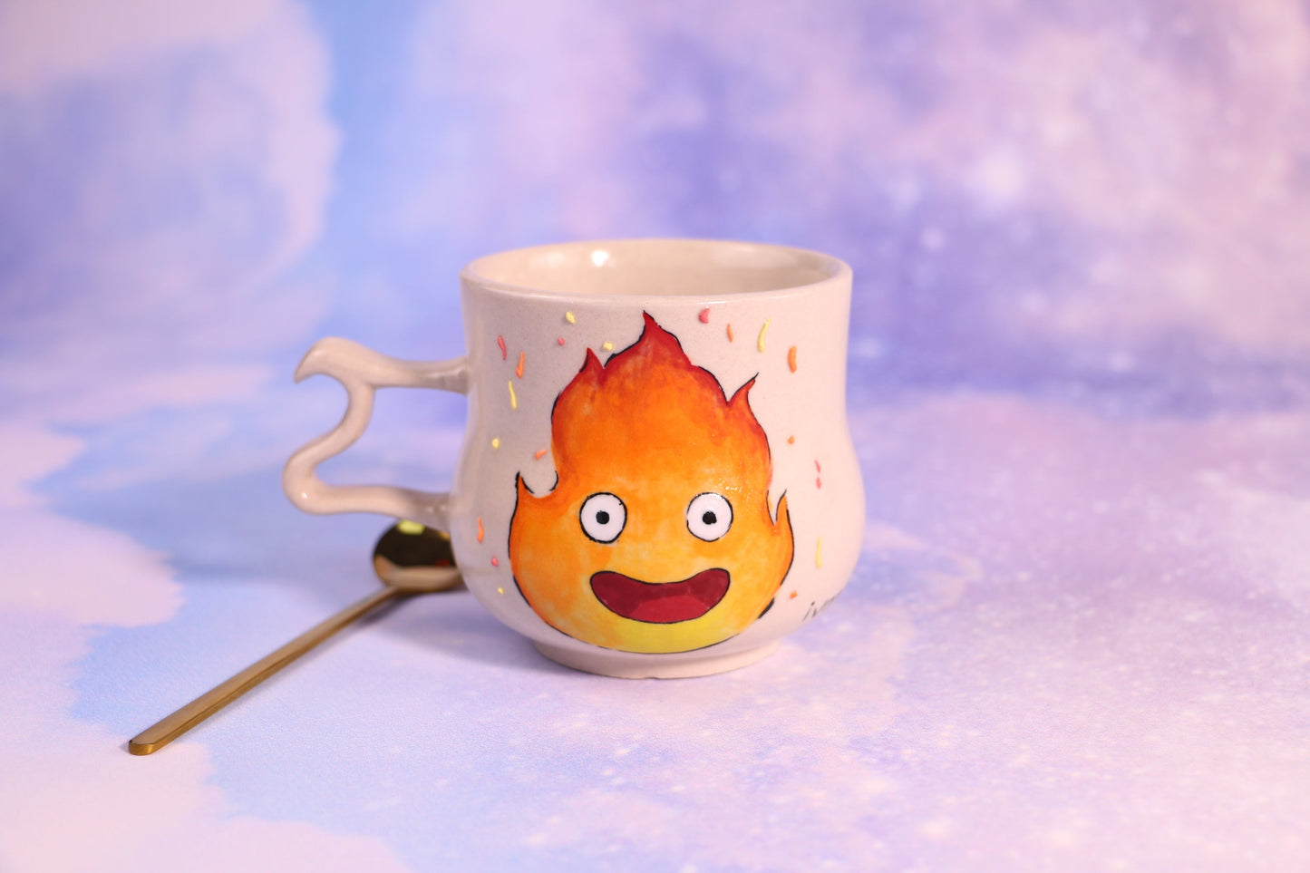 Handmade Fire Demon Character Cup, Totoro Inside Cup,  Unique Anime Gift