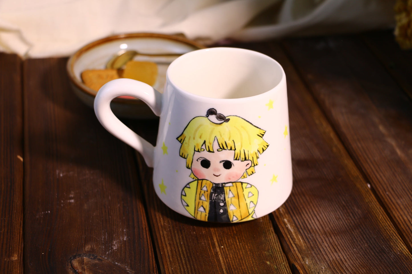 Demon-Slayer Agatsuma Zen'itsu Ceramic Mugs, Personalized Ceramic Cup for Anime Lovers